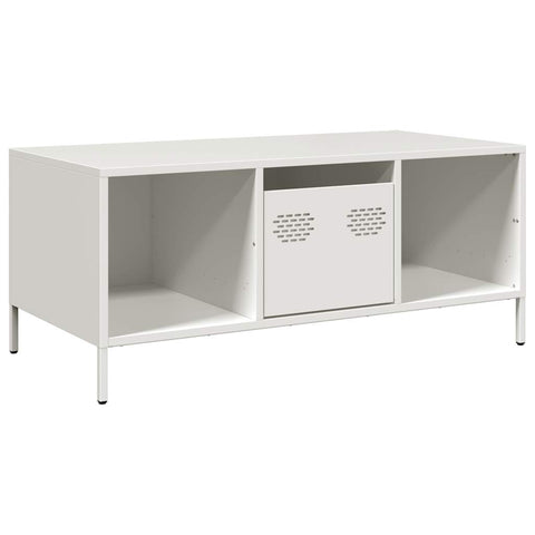 vidaXL Coffee Table White 101.5x50x43.5 cm Cold-rolled Steel