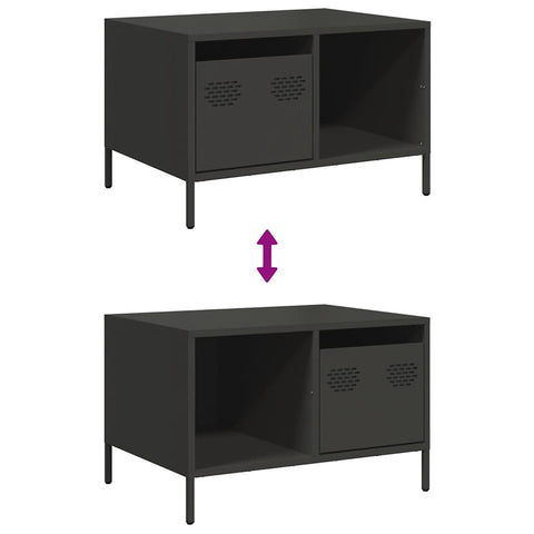 vidaXL Coffee Table Black 68.5x50x43.5 cm Cold-rolled Steel