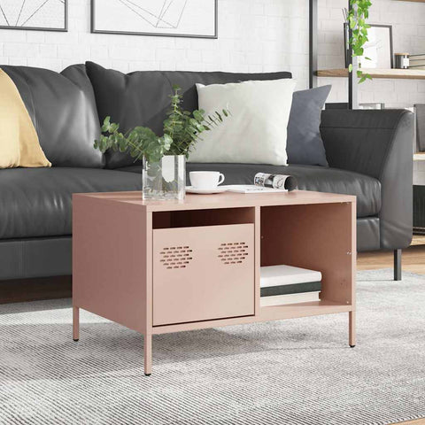vidaXL Coffee Table Pink 68.5x50x43.5 cm Cold-rolled Steel