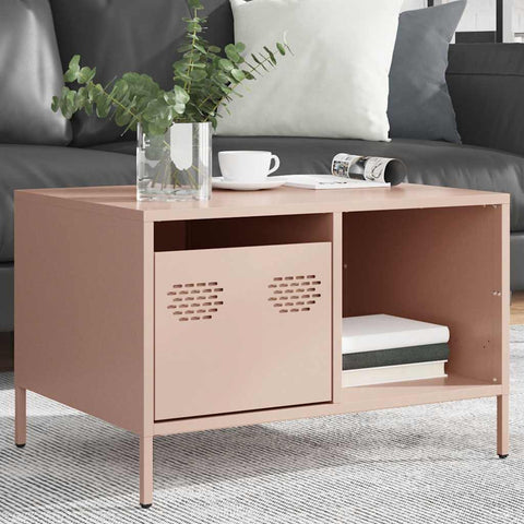 vidaXL Coffee Table Pink 68.5x50x43.5 cm Cold-rolled Steel