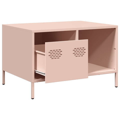 vidaXL Coffee Table Pink 68.5x50x43.5 cm Cold-rolled Steel