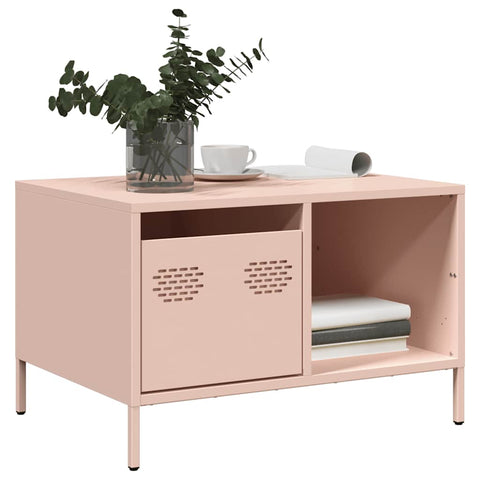 vidaXL Coffee Table Pink 68.5x50x43.5 cm Cold-rolled Steel