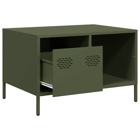 vidaXL Coffee Table Olive Green 68.5x50x43.5 cm Cold-rolled Steel