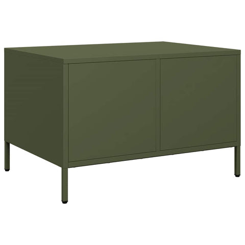 vidaXL Coffee Table Olive Green 68.5x50x43.5 cm Cold-rolled Steel