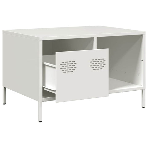 vidaXL Coffee Table White 68.5x50x43.5 cm Cold-rolled Steel