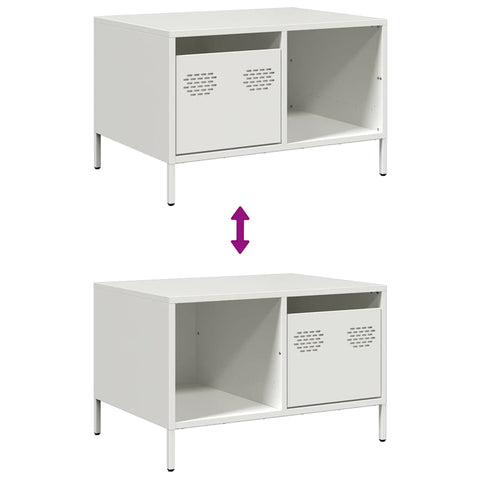 vidaXL Coffee Table White 68.5x50x43.5 cm Cold-rolled Steel