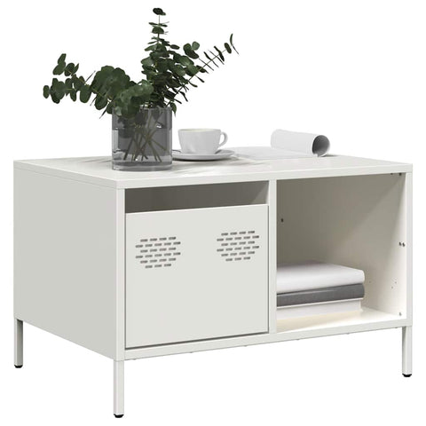 vidaXL Coffee Table White 68.5x50x43.5 cm Cold-rolled Steel