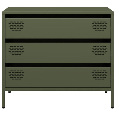 vidaXL Sideboard Olive Green 68x39x58.5 cm Cold-rolled Steel