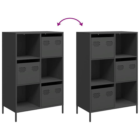 vidaXL Highboard Black 68x39x103.5 cm Steel