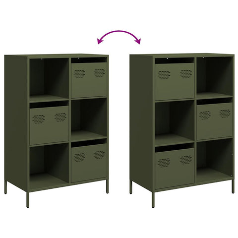 vidaXL Highboard Olive Green 68x39x103.5 cm Steel