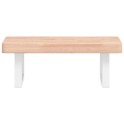 vidaXL Basin Shelf Wall Mounted Steel and Solid Wood Beech