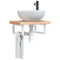 vidaXL Basin Shelf Wall Mounted Steel and Solid Wood Beech
