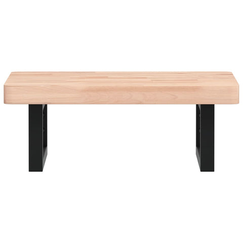 vidaXL Basin Shelf Wall Mounted Steel and Solid Wood Beech