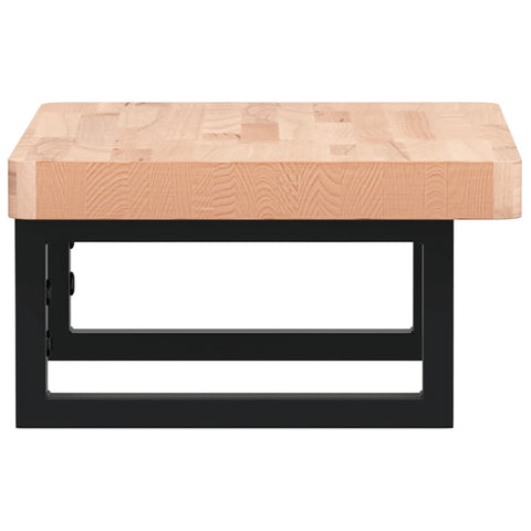 vidaXL Basin Shelf Wall Mounted Steel and Solid Wood Beech