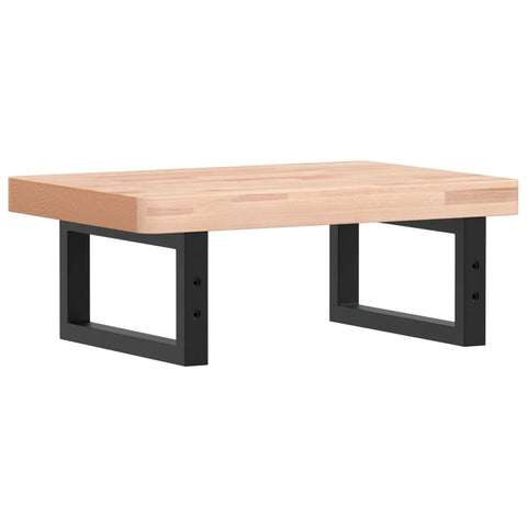 vidaXL Basin Shelf Wall Mounted Steel and Solid Wood Beech