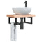 vidaXL Basin Shelf Wall Mounted Steel and Solid Wood Beech
