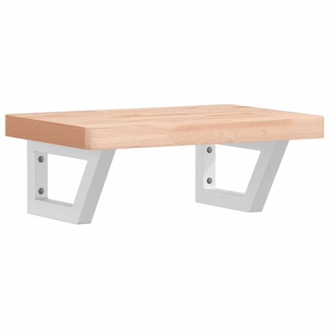 vidaXL Basin Shelf Wall Mounted Steel and Solid Wood Beech