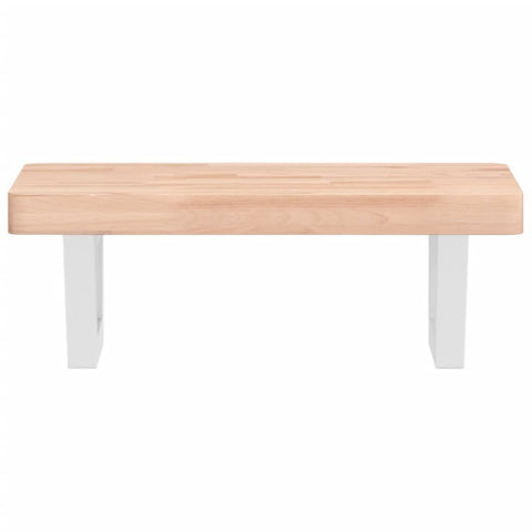 vidaXL Basin Shelf Wall Mounted Steel and Solid Wood Beech