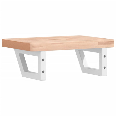 vidaXL Basin Shelf Wall Mounted Steel and Solid Wood Beech