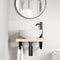 vidaXL Basin Shelf Wall Mounted Steel and Solid Wood Beech