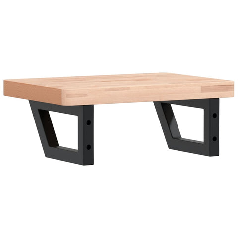 vidaXL Basin Shelf Wall Mounted Steel and Solid Wood Beech