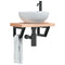 vidaXL Basin Shelf Wall Mounted Steel and Solid Wood Beech