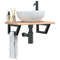 vidaXL Basin Shelf Wall Mounted Steel and Solid Wood Oak