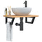 vidaXL Basin Shelf Wall Mounted Steel and Solid Wood Oak