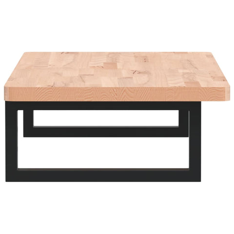 vidaXL Basin Shelf Wall Mounted Steel and Solid Wood Beech