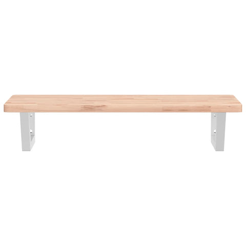 vidaXL Basin Shelf Wall Mounted Steel and Solid Wood Beech