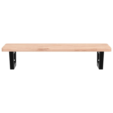 vidaXL Basin Shelf Wall Mounted Steel and Solid Wood Beech