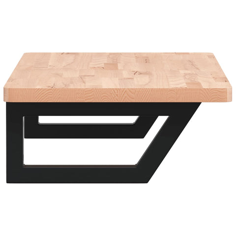 vidaXL Basin Shelf Wall Mounted Steel and Solid Wood Beech
