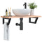 vidaXL Basin Shelf Wall Mounted Steel and Solid Wood Beech