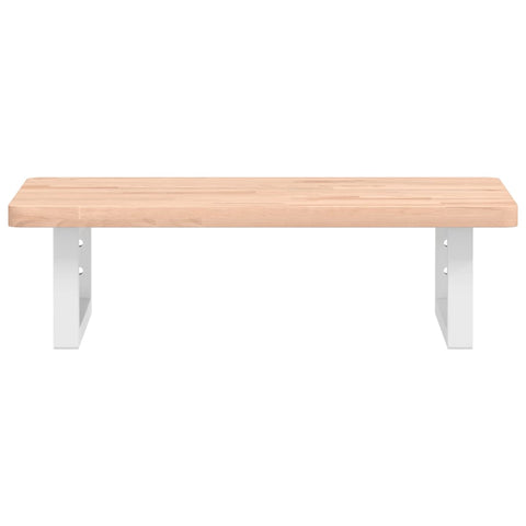 vidaXL Basin Shelf Wall Mounted Steel and Solid Wood Beech