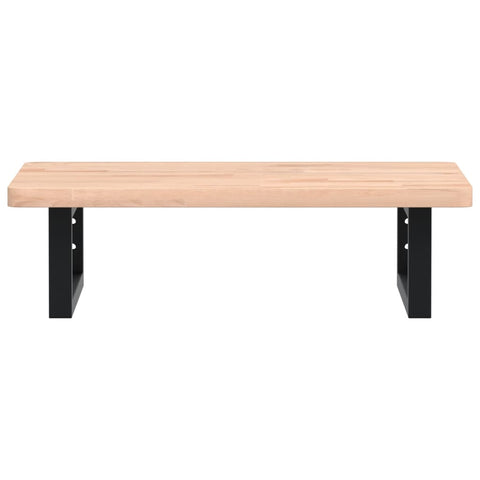vidaXL Basin Shelf Wall Mounted Steel and Solid Wood Beech