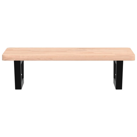 vidaXL Basin Shelf Wall Mounted Steel and Solid Wood Beech