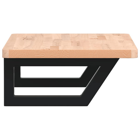 vidaXL Basin Shelf Wall Mounted Steel and Solid Wood Beech