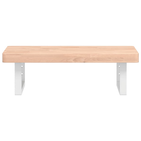 vidaXL Basin Shelf Wall Mounted Steel and Solid Wood Beech