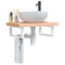 vidaXL Basin Shelf Wall Mounted Steel and Solid Wood Beech