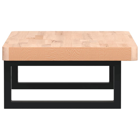 vidaXL Basin Shelf Wall Mounted Steel and Solid Wood Beech
