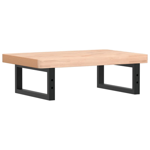 vidaXL Basin Shelf Wall Mounted Steel and Solid Wood Beech