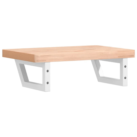 vidaXL Basin Shelf Wall Mounted Steel and Solid Wood Beech
