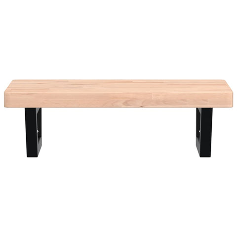 vidaXL Basin Shelf Wall Mounted Steel and Solid Wood Beech