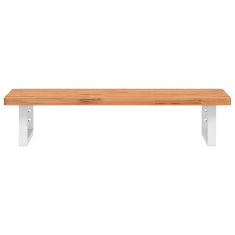 vidaXL Basin Shelf Wall Mounted Steel and Solid Wood Beech
