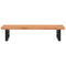 vidaXL Basin Shelf Wall Mounted Steel and Solid Wood Beech