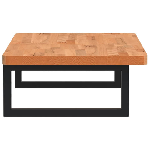 vidaXL Basin Shelf Wall Mounted Steel and Solid Wood Beech