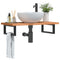 vidaXL Basin Shelf Wall Mounted Steel and Solid Wood Beech