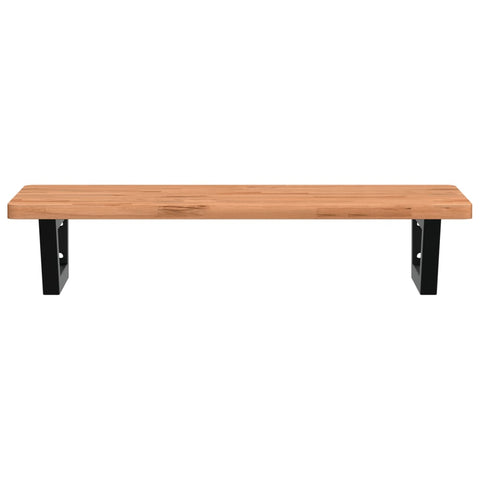 vidaXL Basin Shelf Wall Mounted Steel and Solid Wood Beech