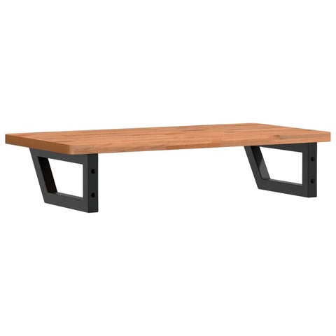 vidaXL Basin Shelf Wall Mounted Steel and Solid Wood Beech