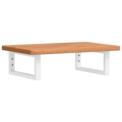 vidaXL Basin Shelf Wall Mounted Steel and Solid Wood Beech